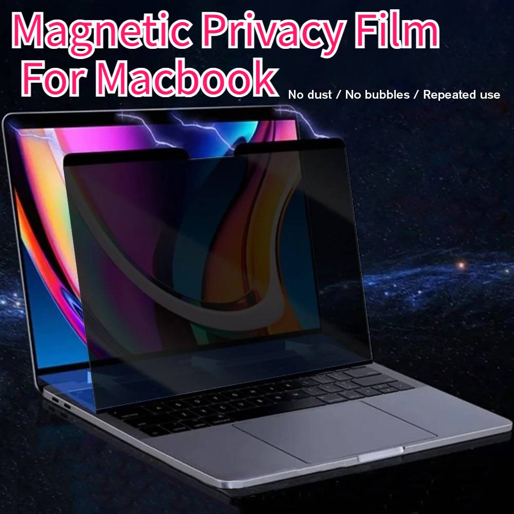 M1 M2 M3 Removable Magnetic Privacy Screen Protector for Macbook Pro Air 13 13.6 14 15.3 16.2 Inch Anti Spy Peer Laptop Filter Pro 16.2 2019-2023