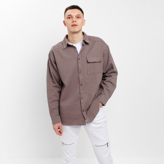 Рубашка мужская MIST oversize размер 52, серая