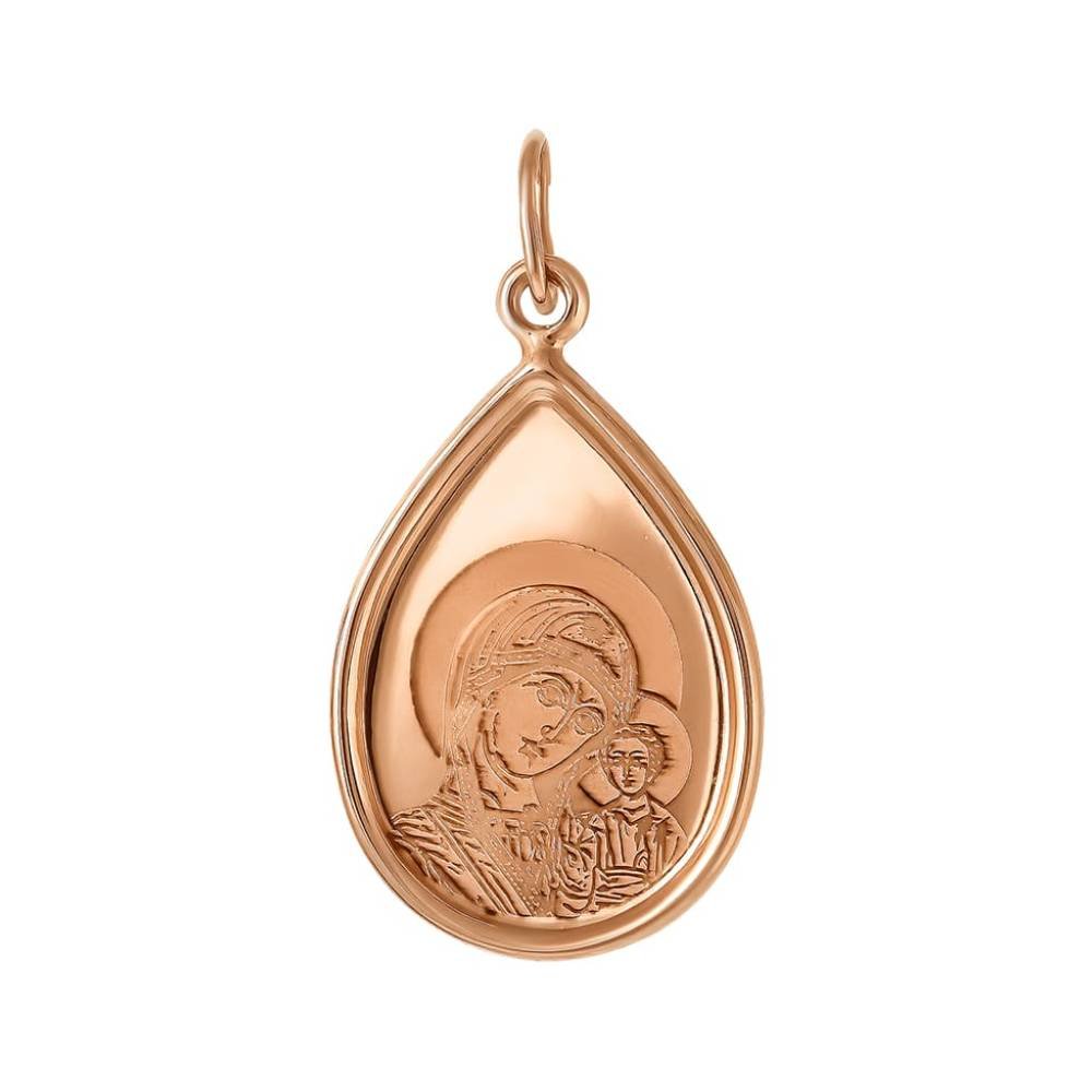 Золотая подвеска Икона Казанская Божия Матерь